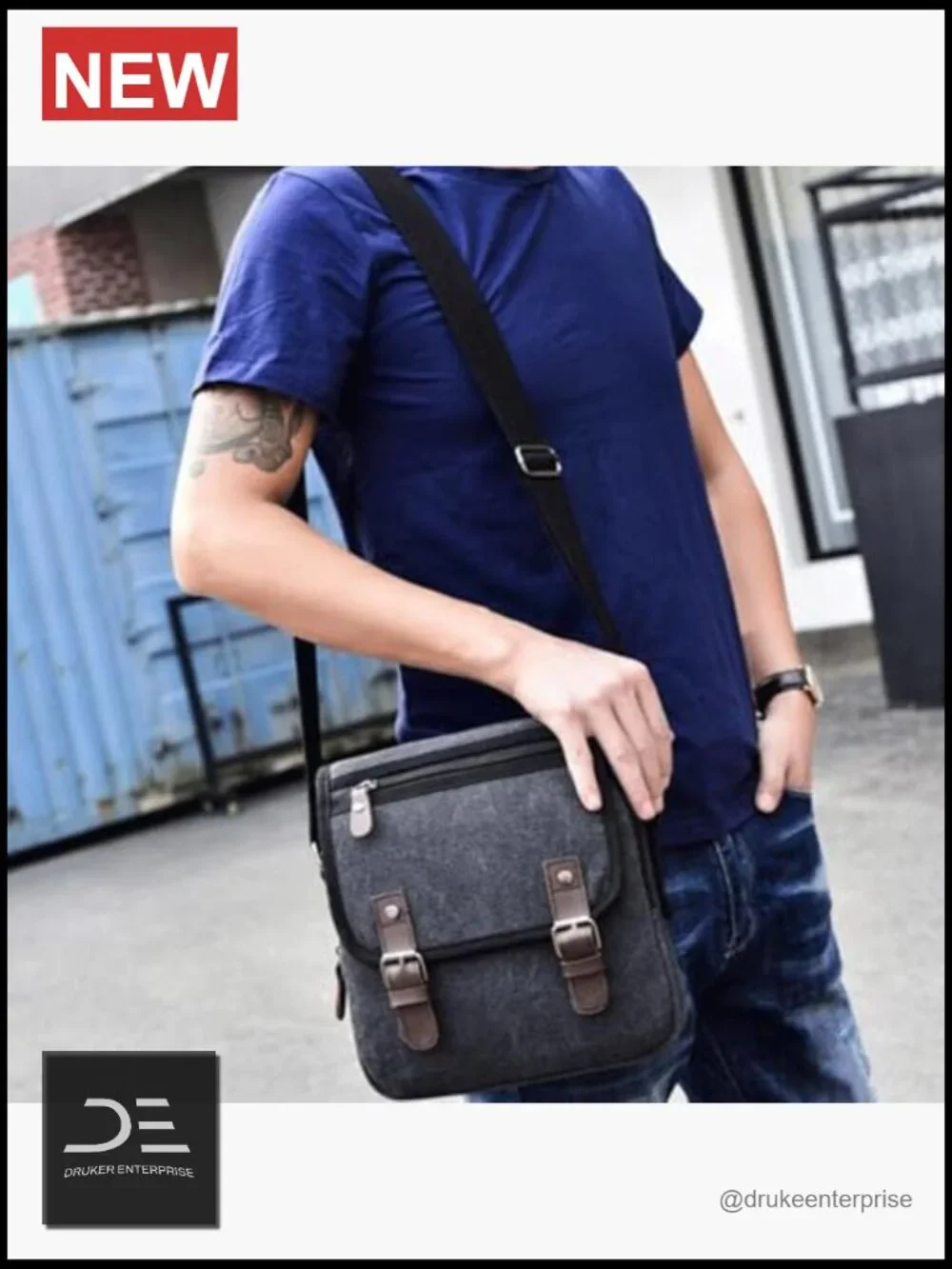Vintage Canvas Messenger Bag Crossbody Shoulder Travel Satchel